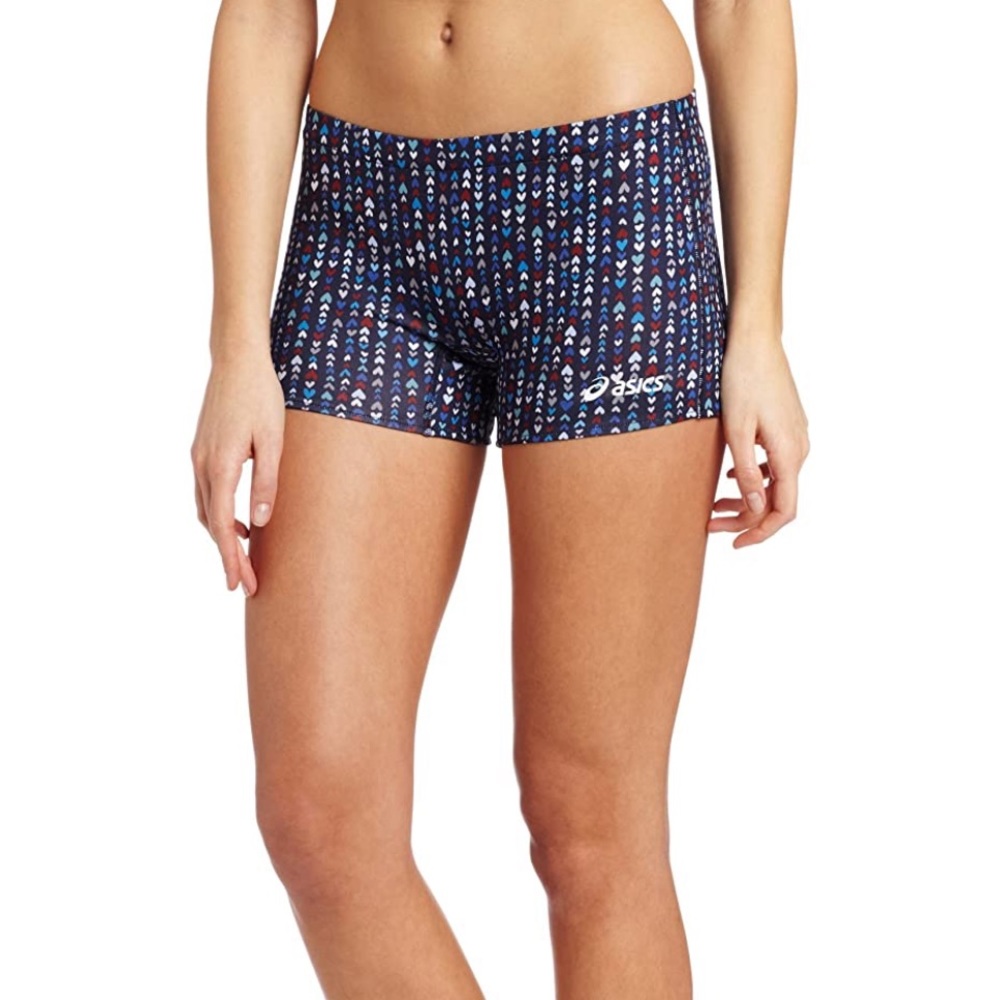 NEW Asics Navy Tiny Hearts Compression Short L